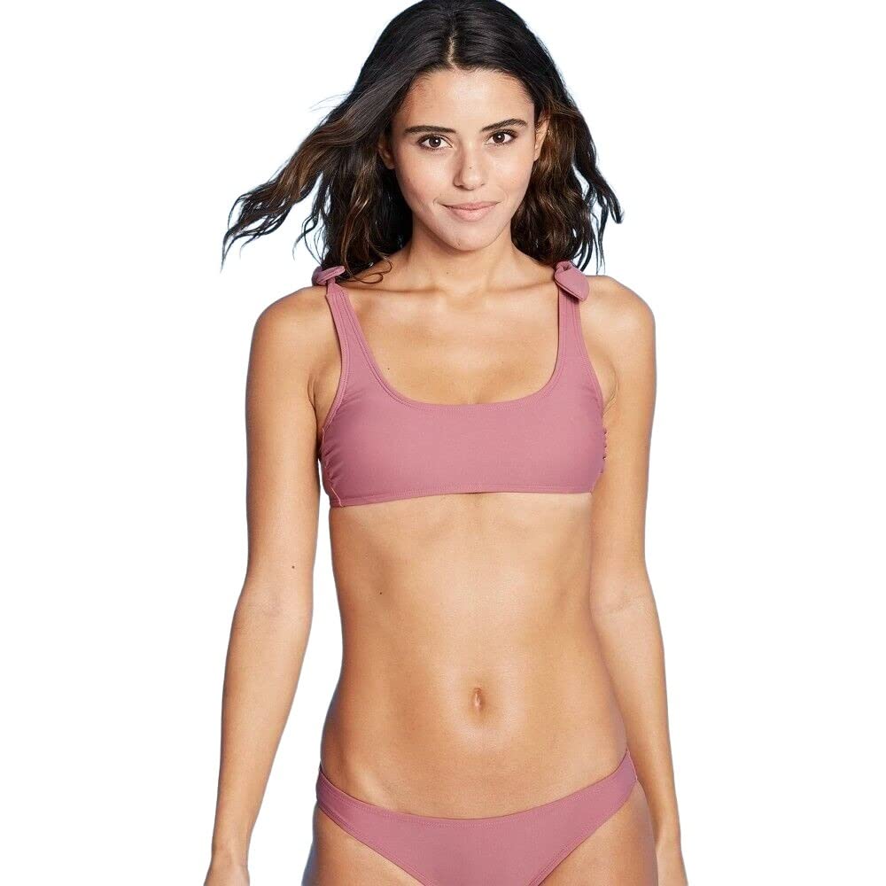 Xhilaration Juniors' Shoulder Tie Bikini Bralette Top, Purple Dusk, M