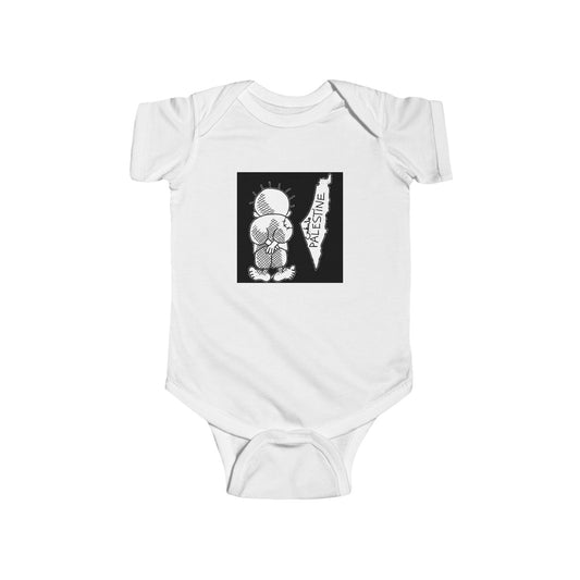 Infant Bodysuit, Handala & Historic Palestine Map, Statement of Resistance, Hope, Exiled, Identity, Dignity, Holiday Gift