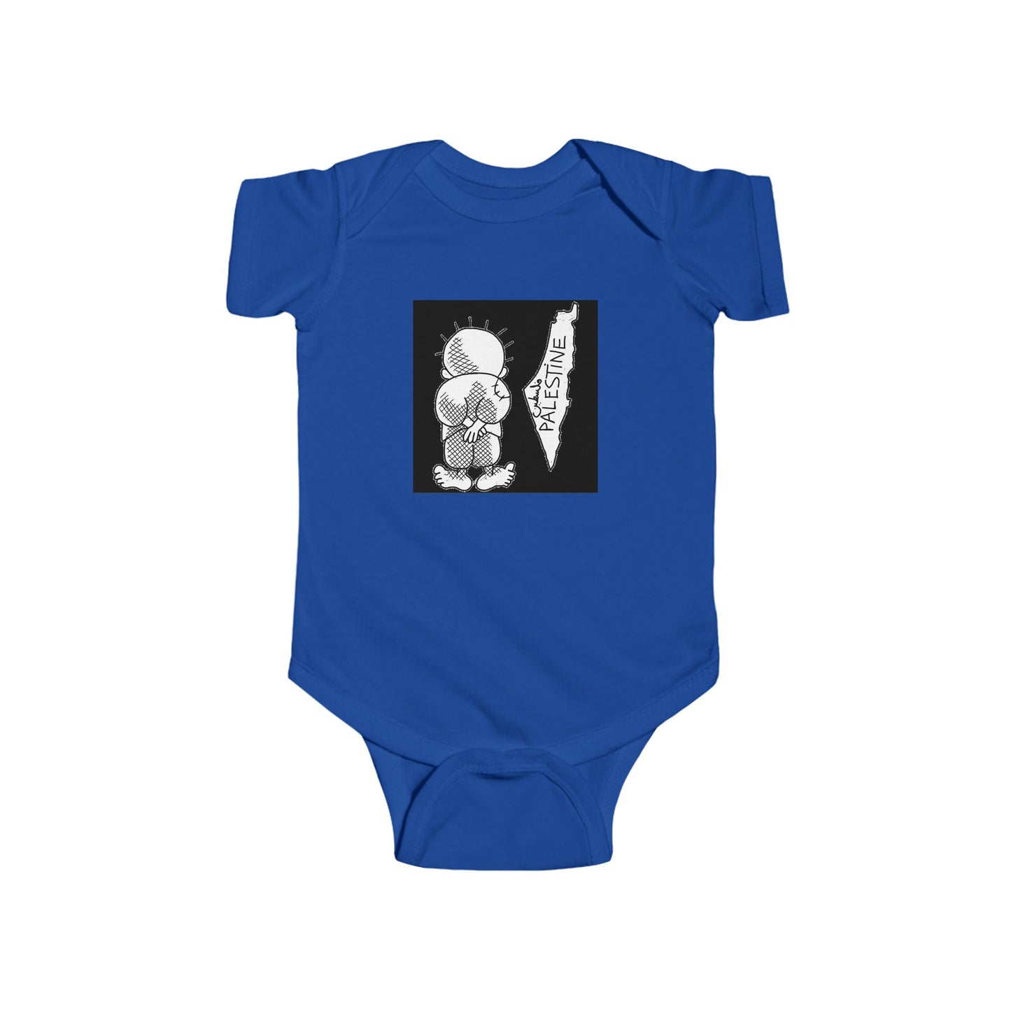 Infant Bodysuit, Handala & Historic Palestine Map, Statement of Resistance, Hope, Exiled, Identity, Dignity, Holiday Gift