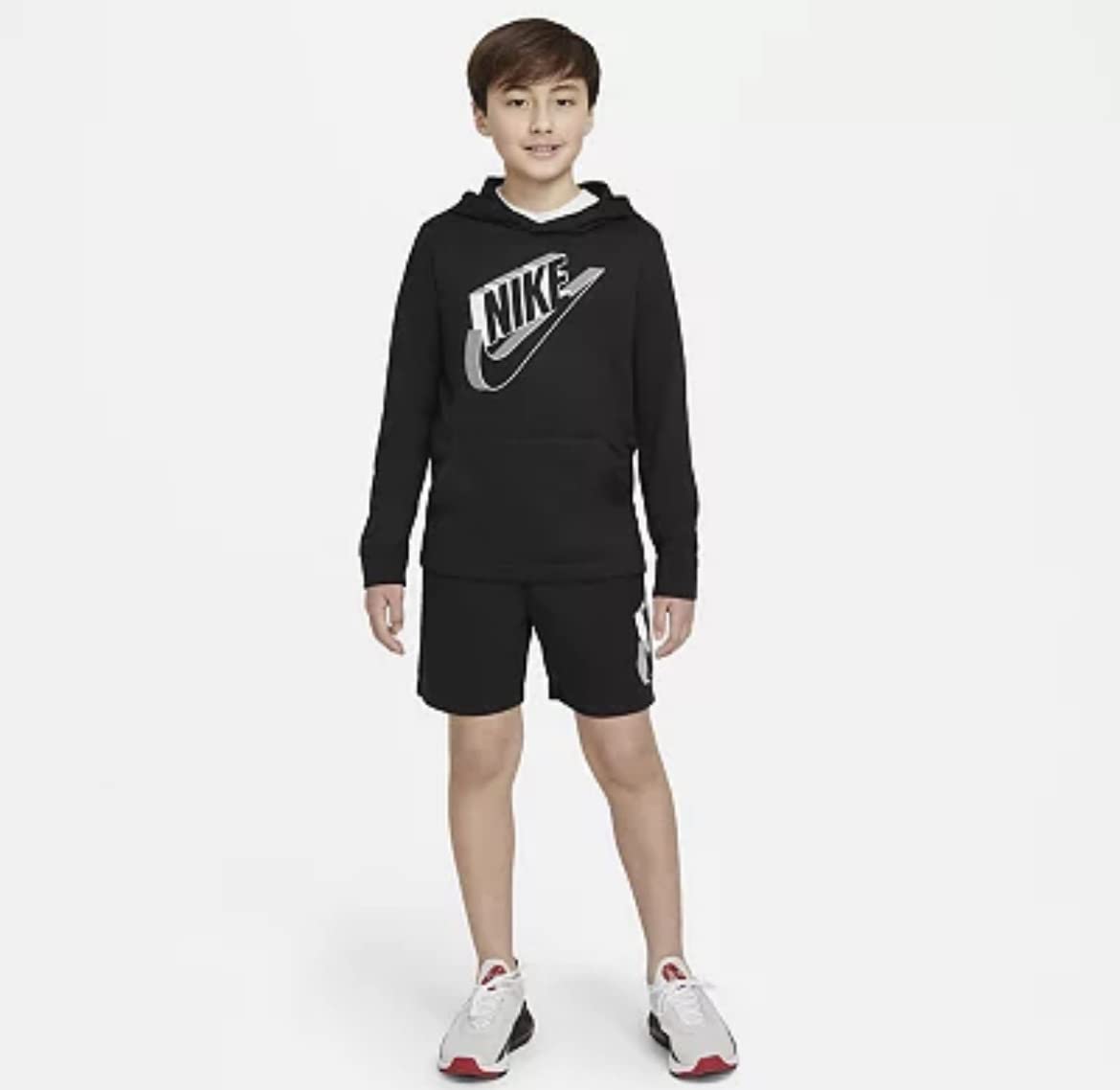 Nike Big Boys Sportswear Hoodie Black-Small