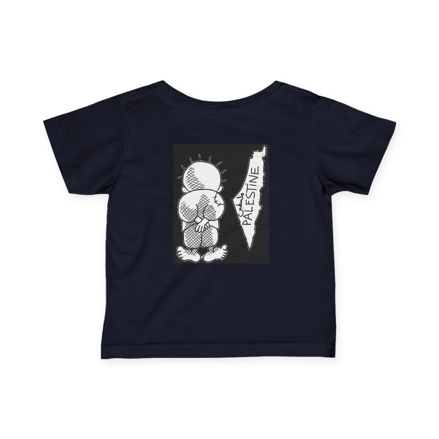 Infant Tee, Handala & Historic Palestine Map Resistance T-Shirt for Babies, Toddler Clothes, Kids Apparel, Baby Shower Gift, Palestinian