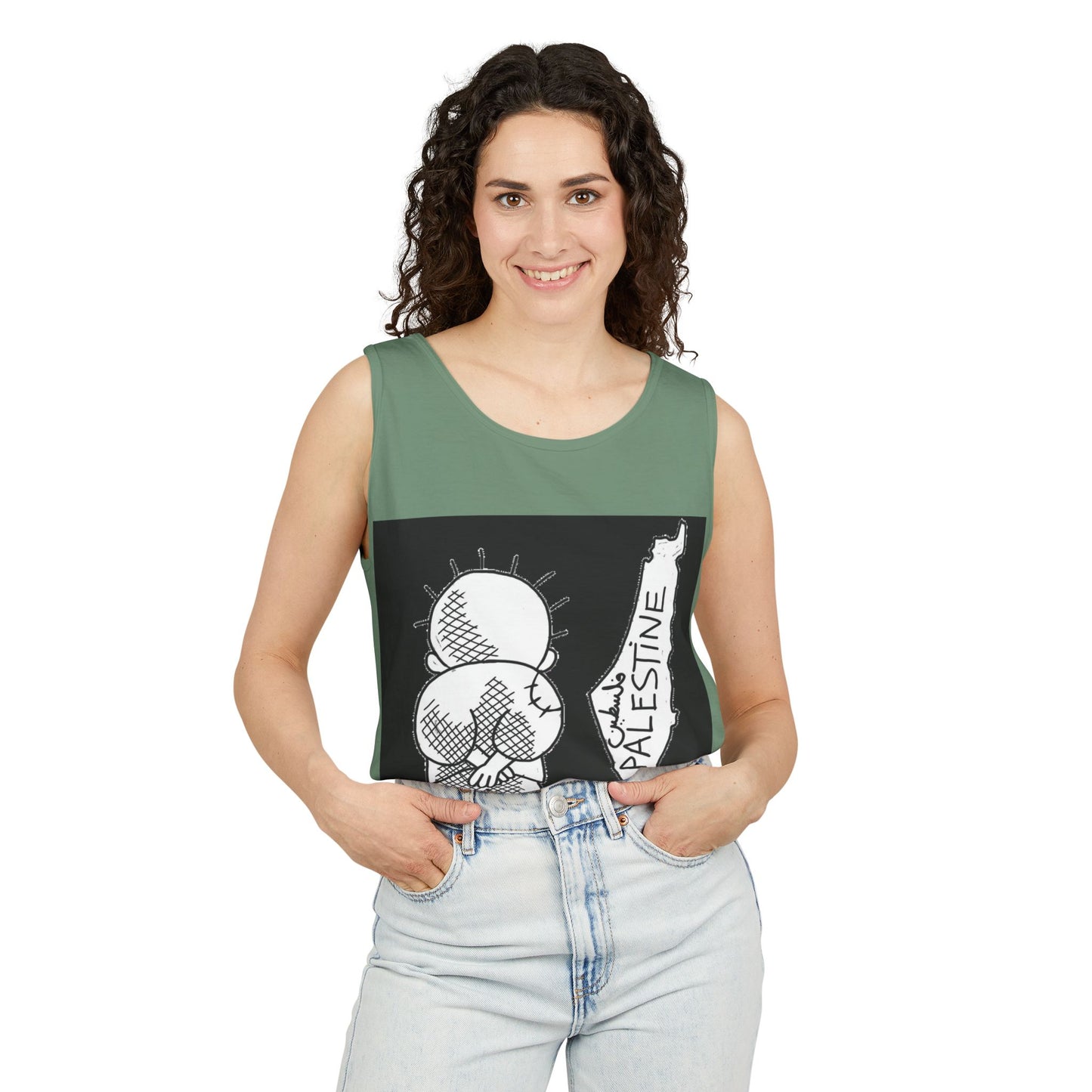 Handala Free Palestine Tank Top - Art is resistance, Unisex Shirt, Statement Tee, Activist Clothing, Political Graphic Tee, Protest Top