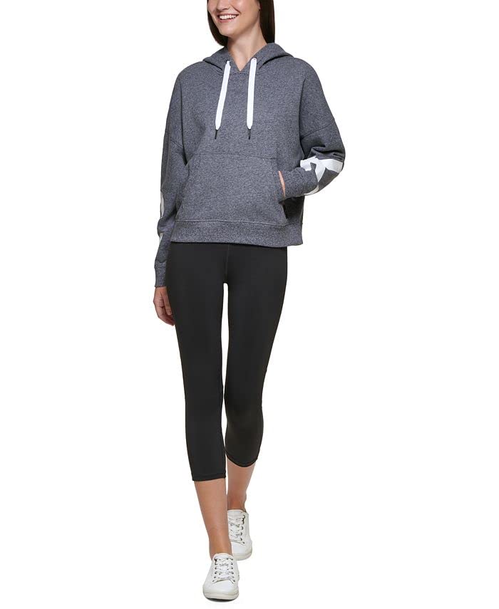 Calvin Klein Performance Jumbo-Logo Fleece Hoodie-XX-Large Blood Orange