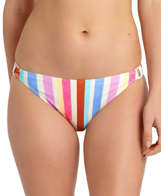 California Waves Juniors' Striped Ring Hipster Bikini Swim Bottom