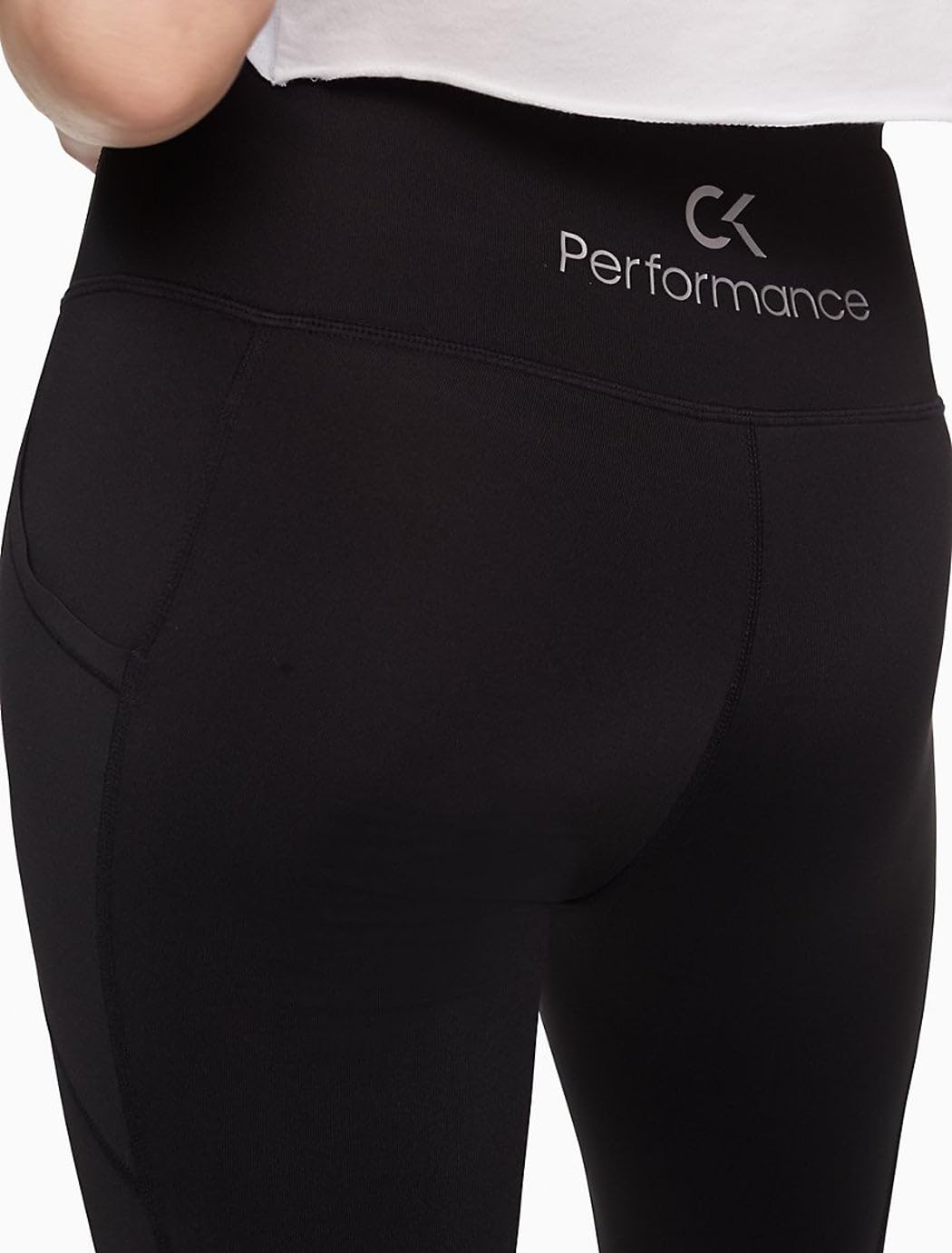 Calvin Klein Performance High-Rise Logo-Back Leggings-Small Black