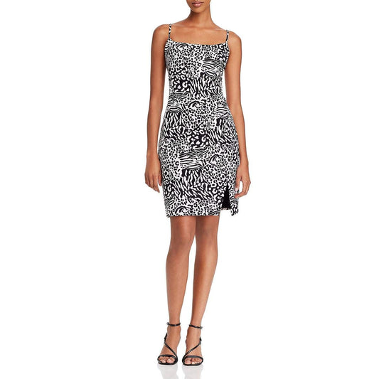 LAUNDRY BY SHELLI SEGAL Womens Zebra Print Mini Cocktail Dress B/W 2 Black/White