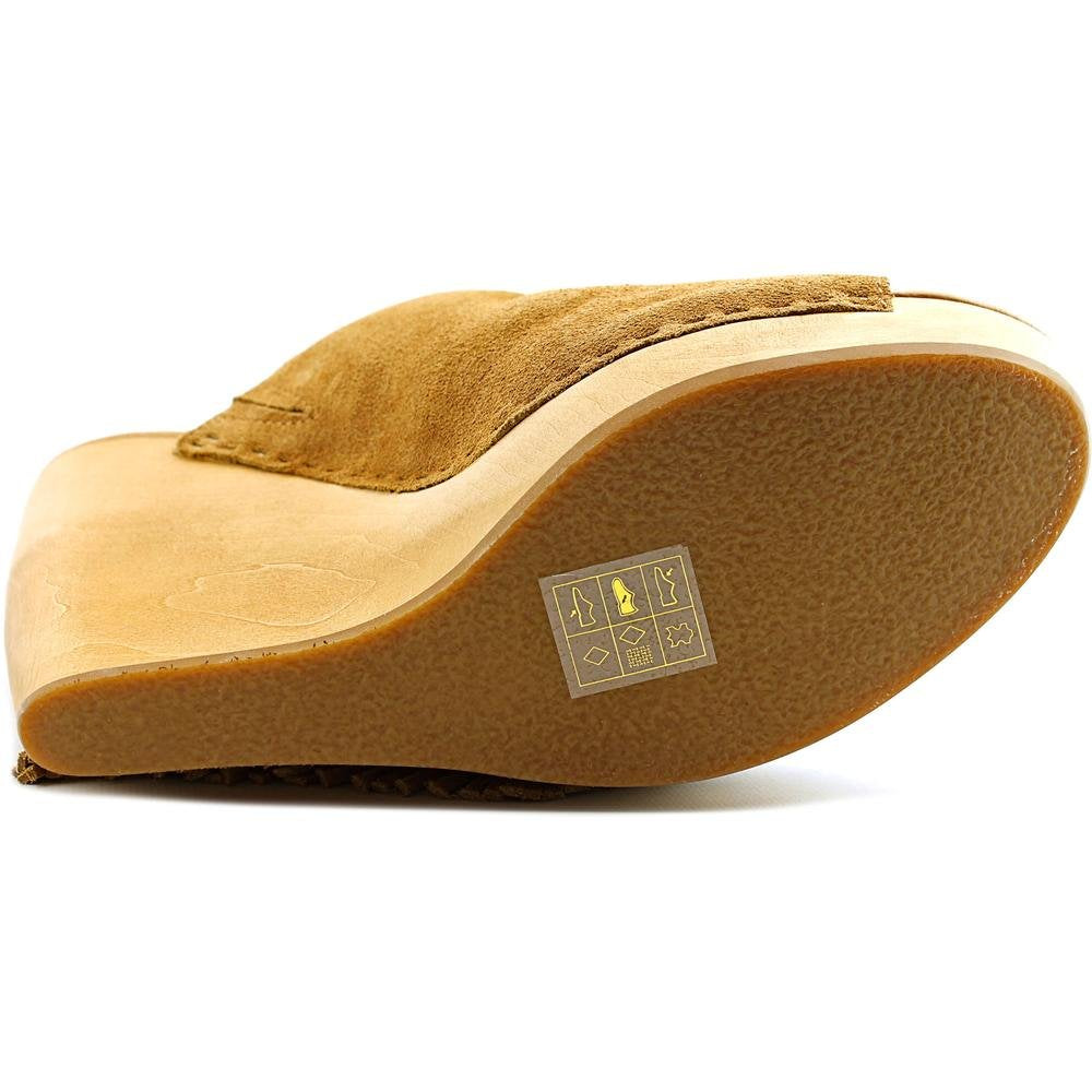 Dolce Vita Cai Fringe Peep Toe Wedges - Camel, 7.5 US