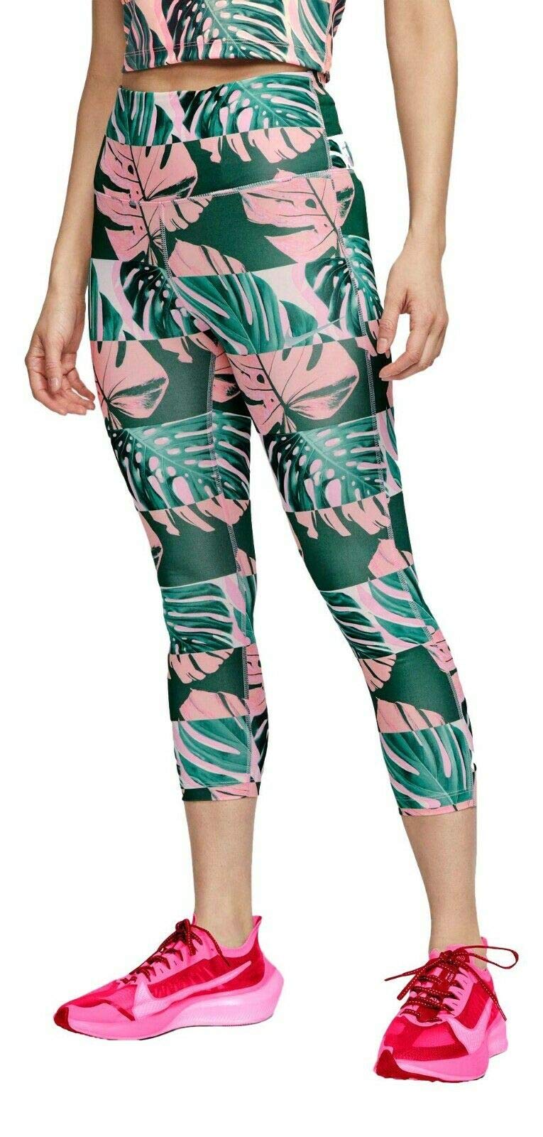 Nike Dry Women's Botanical Print Fast Crop Tight fit Leggings CJ2162 654 Size Small