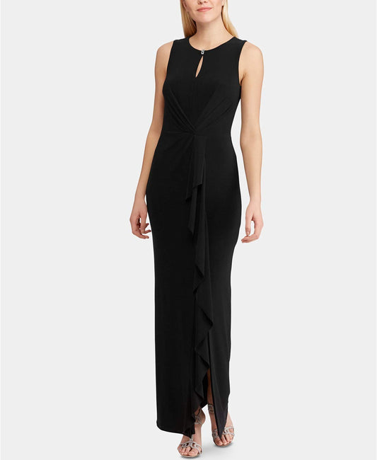 LAUREN RALPH LAUREN Ruched Jersey Gown - Black