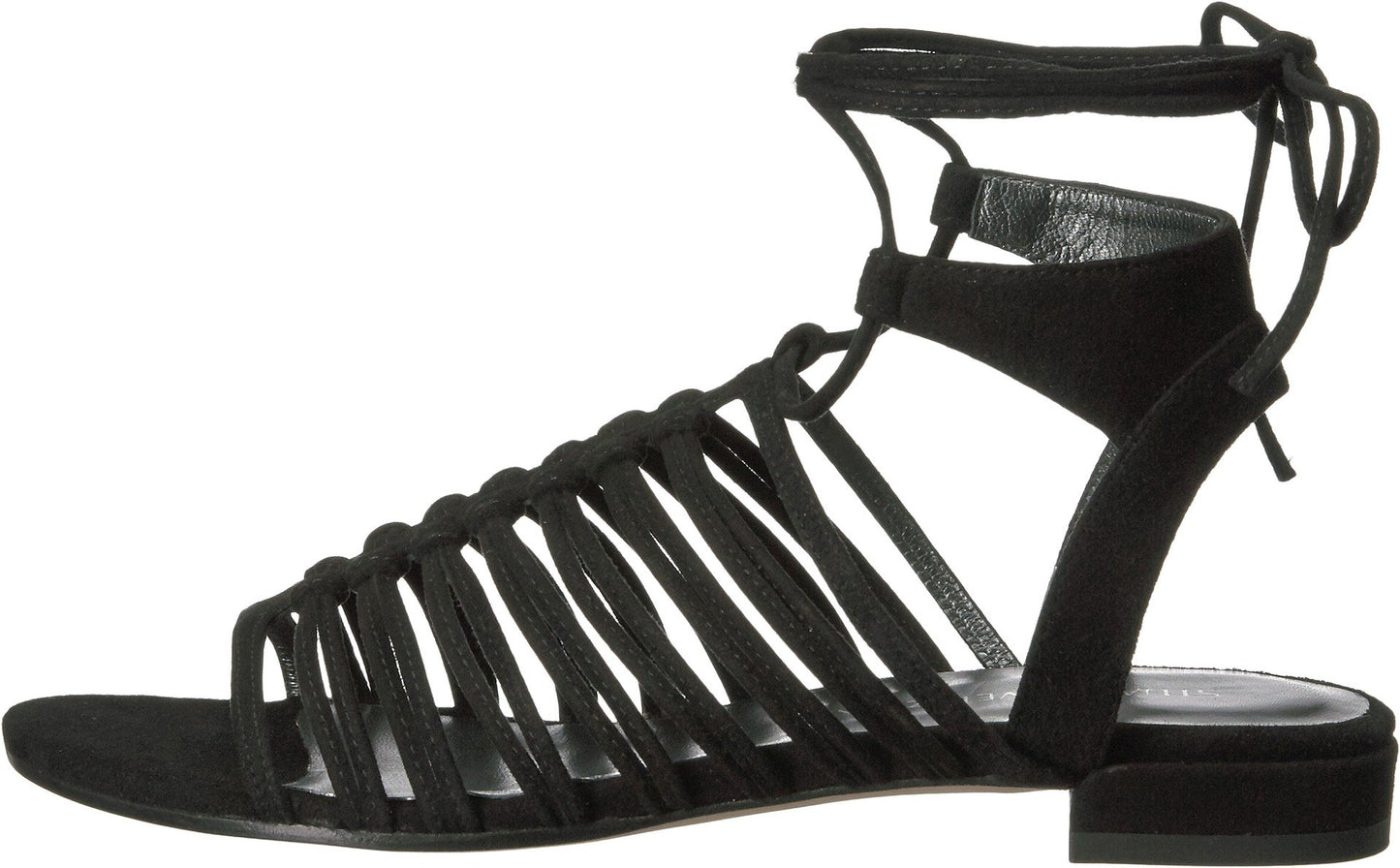 Stuart Weitzman Womens Knot Again Suede Lace-Up Flats Black 7 Medium (B,M)
