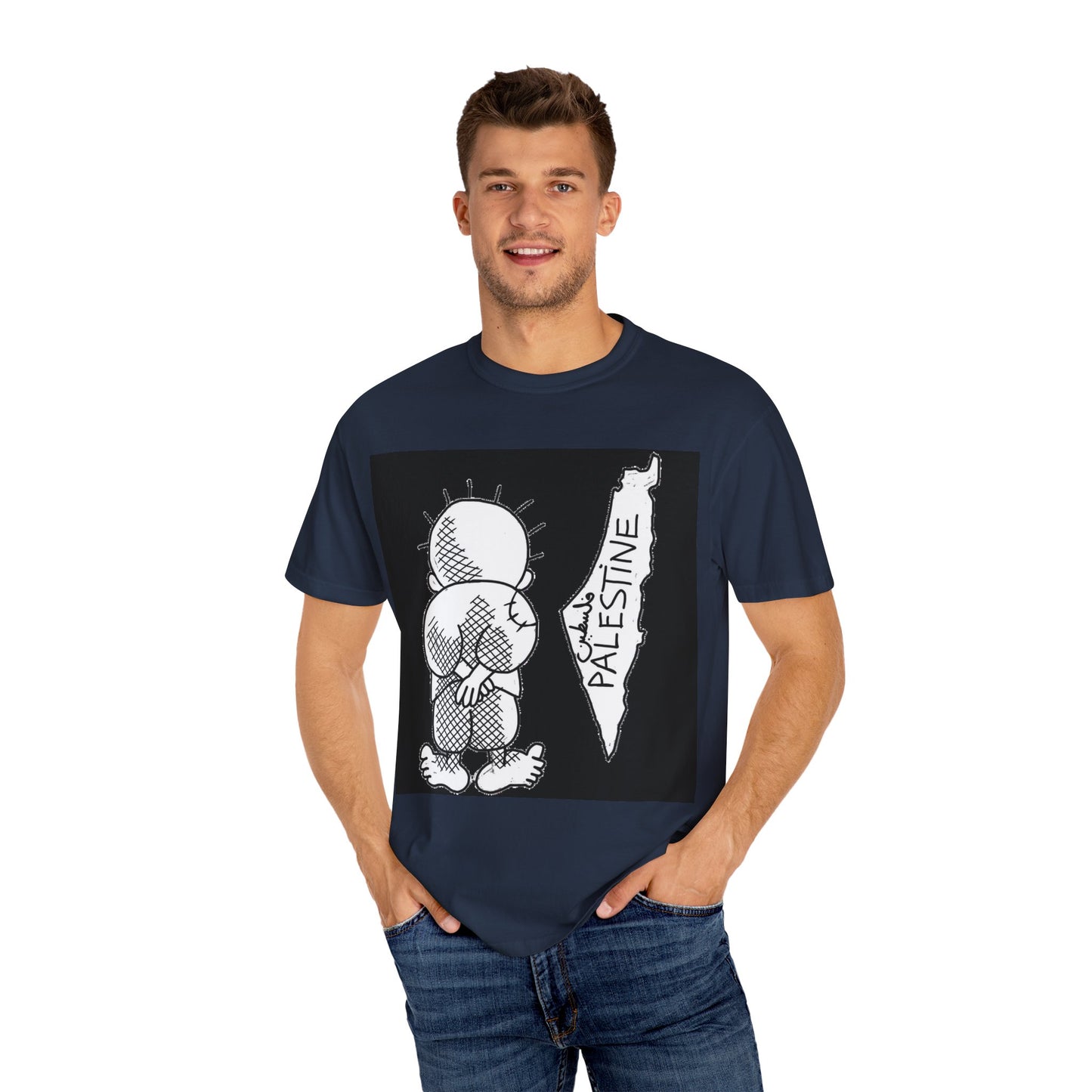 Handala - Free Palestine T-shirt, Unisex Tee Shirt, Art is Resistance Shirt, Palestinian Cartoonist Naji al-Ali, Historic Map of Palestine,