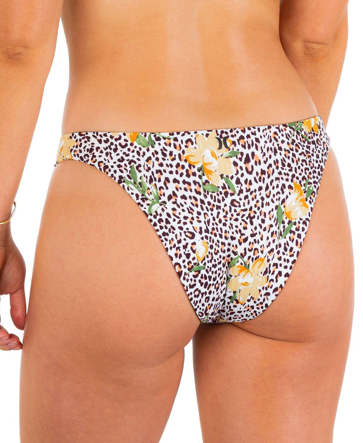 Hurley Womens Animal Lined Swim Bottom Separates Black M