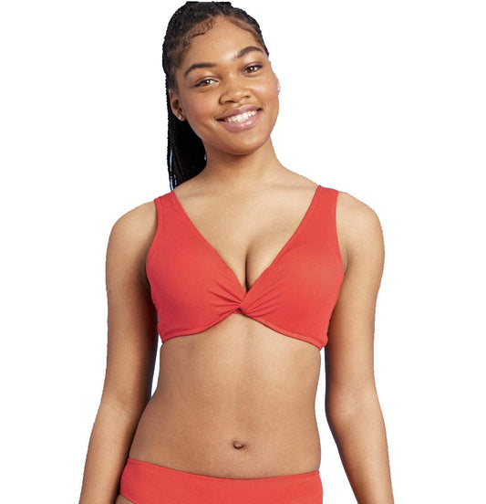 Shade & Shore Women's Light Lift Bralette Bikini Top (Red)