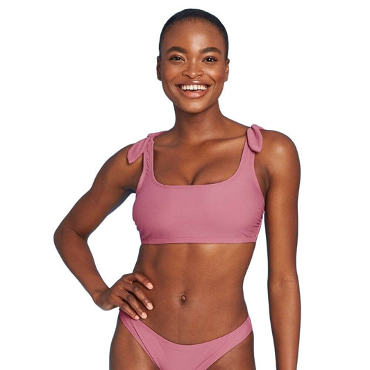 Xhilaration Juniors' Shoulder Tie Bikini Bralette Top, Purple Dusk, M