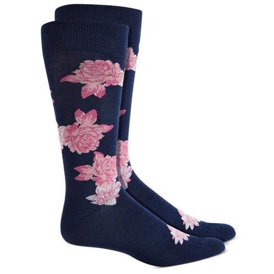 bar III Men's Floral Seamless Dress Socks