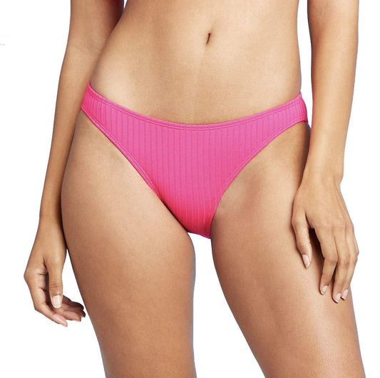 Xhilaration Juniors' Ribbed Cheeky Bikini Bottom (Pink)