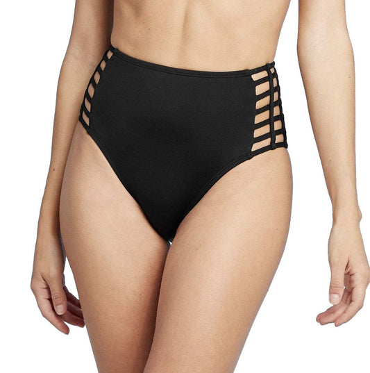 Shade & Shore Women's Knoted Strappy Side High Waist Hipster Bikini Bottom Bright Melon