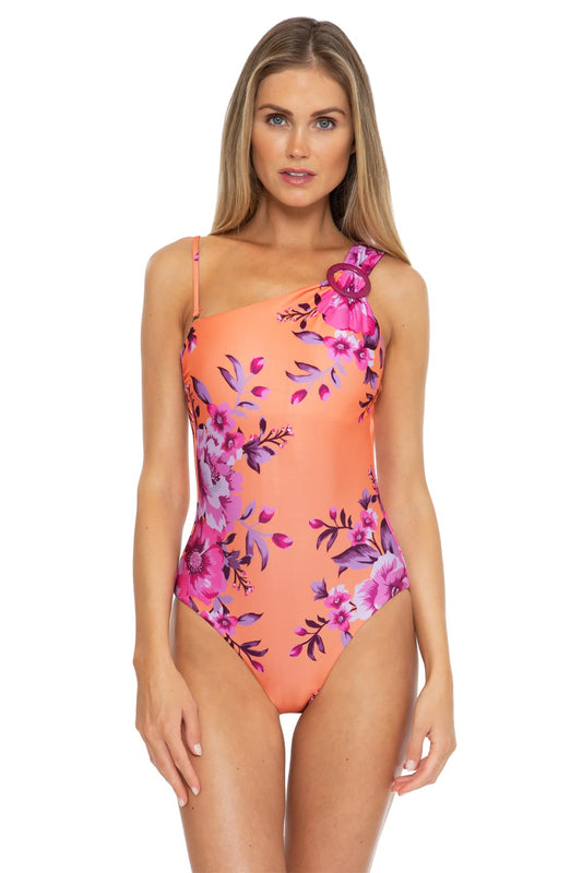 BECCA by Rebecca Virtue in Full Bloom Arabella Asymmetrical One-Piece Multi SM