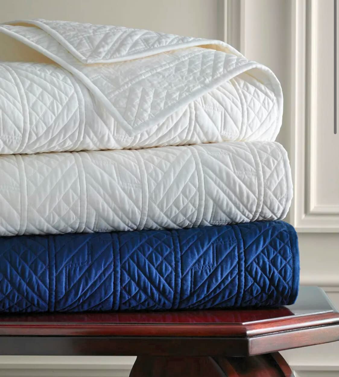 RALPH LAUREN Home Oakfield Coverlet (Full/Queen 96x96 Inches/ 244x244 cm, True Parchment)