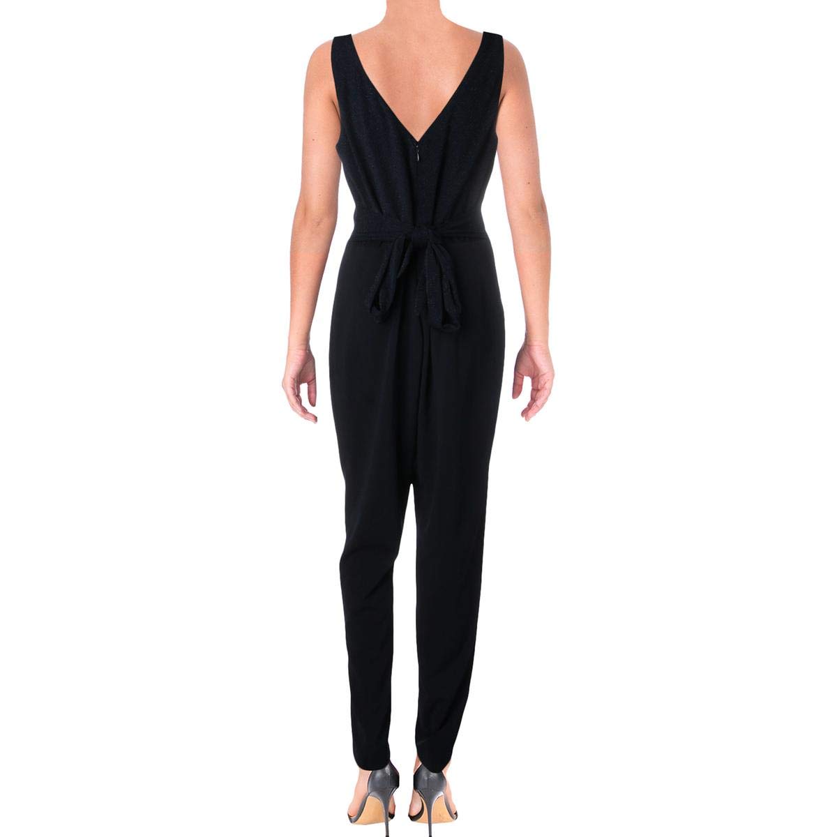 LAUREN RALPH LAUREN Womens Metallic Sleeveless Jumpsuit Navy 8