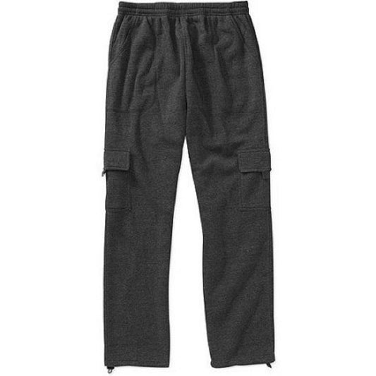 Climate Concepts Men's Cargo Fleece Sweatpants Size Large Charcoal