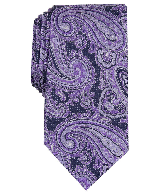 TASSO ELBA Mens Purple Paisley Classic Neck Tie