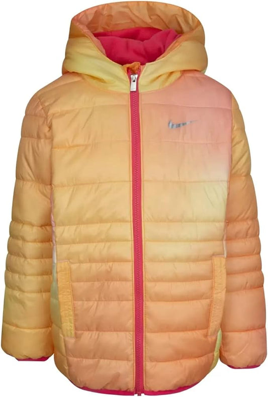 Nike Baby Girl's Just Do It Printed Puffer Jacket (Toddler) 2T Hyper Pink