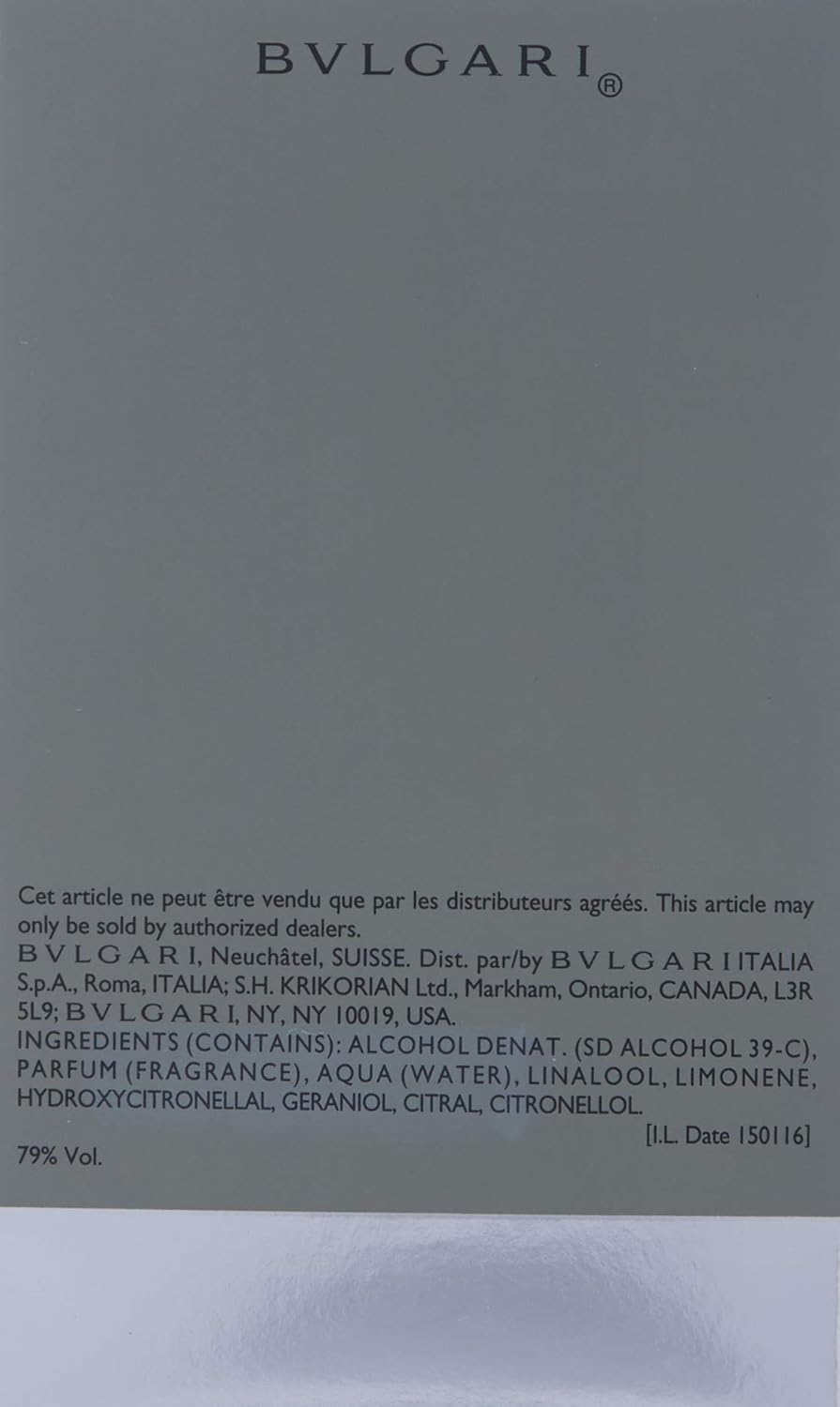 Bulgari Pour Homme Edt Spray 1.7 Oz - Bulgari Edt Spray for Men