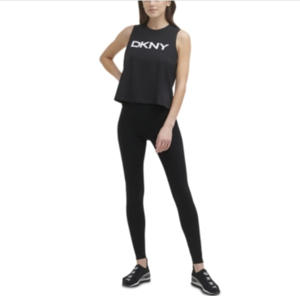 DKNY Sport Women's Cotton Logo Tank Top (X-Large, Black)