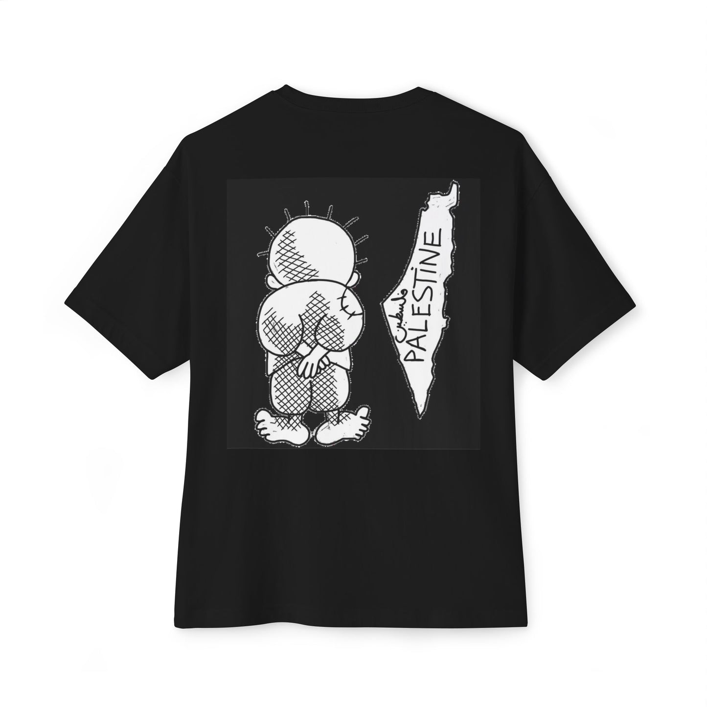 Unisex Oversized Boxy Tee with Palestine Design, Casual Streetwear, Comfortable Everyday Wear, Unique Graphic Tee, Gift for Activists