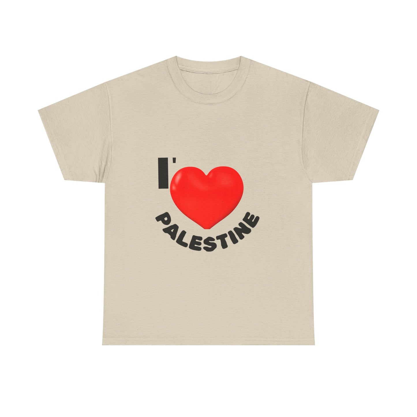 I Love Palestine Unisex Heavy Cotton Tee, Supportive Tee, Casual Wear, Gift for Activists, Cultural Pride Shirt