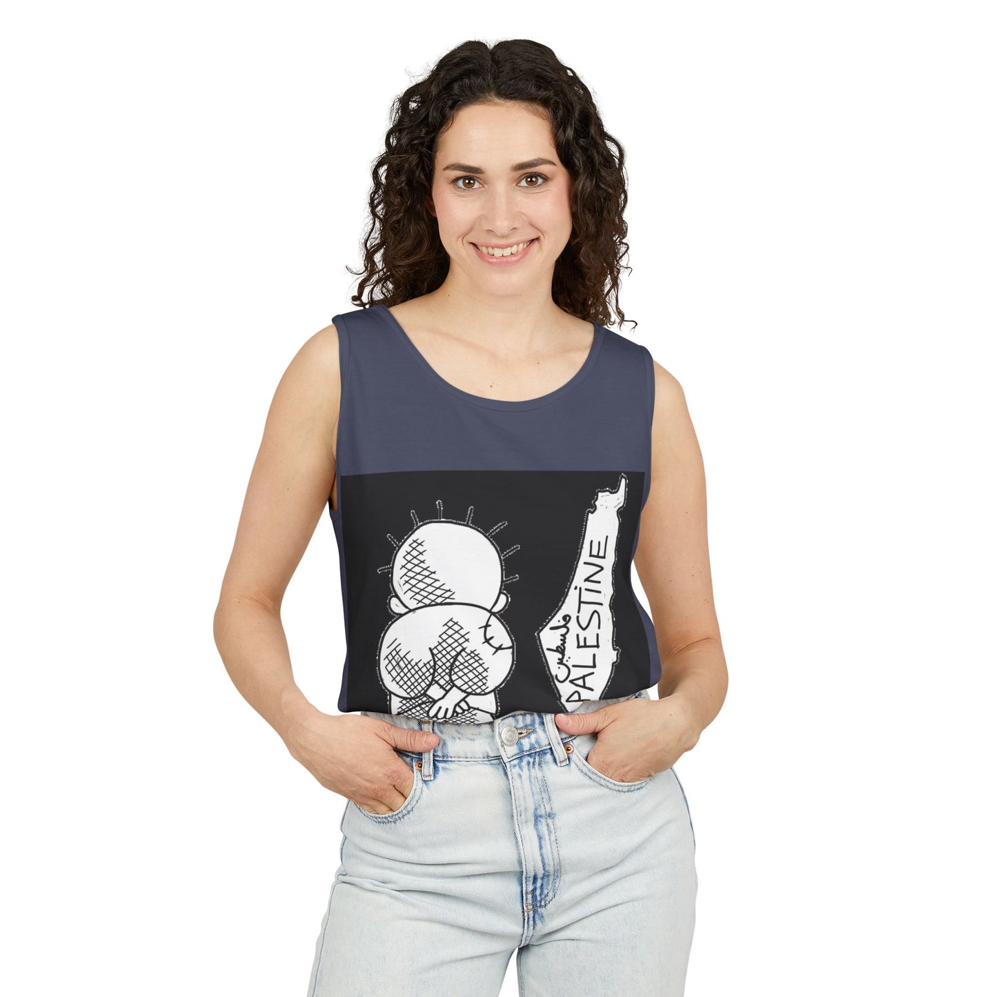 Handala Free Palestine Tank Top - Art is resistance, Unisex Shirt, Statement Tee, Activist Clothing, Political Graphic Tee, Protest Top