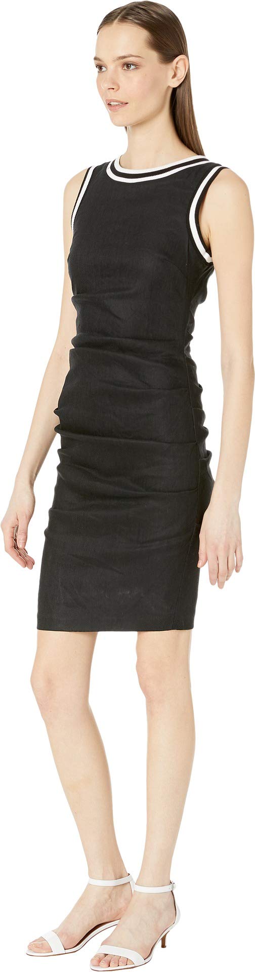 Nicole Miller Stretch Linen Lauren Sheath Dress Black 2