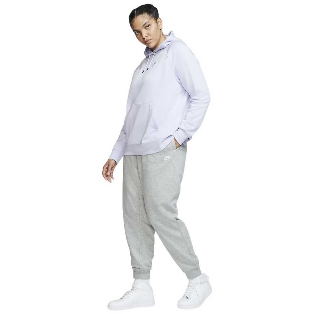 Nike Plus Size NSW Essential Pants Regular Fleece Dark Grey Heather/White 2X