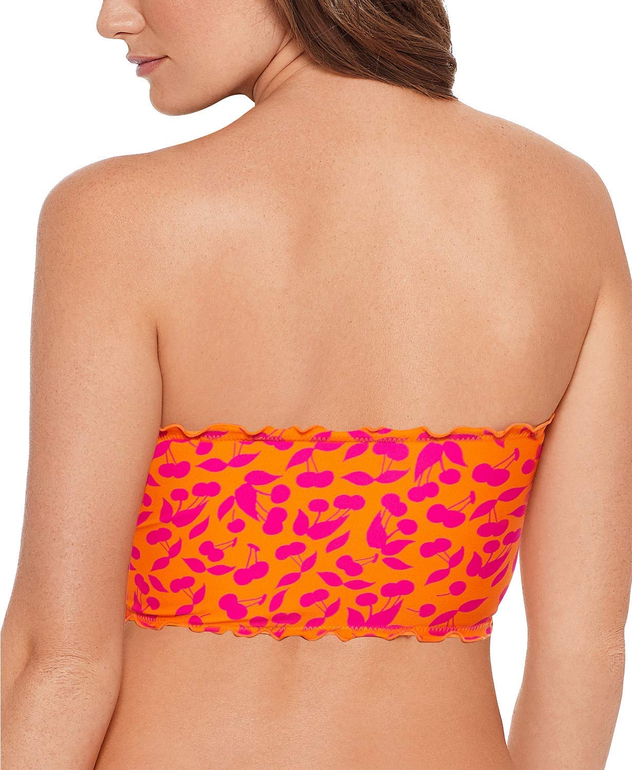 Salt + Cove Tangerine Cherry On Top Printed Smocked Bikini Swim Top, US D/DD