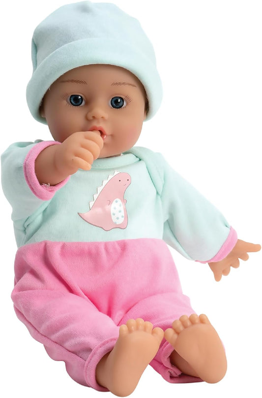 Adora Sweet Baby - 11” Soft & Cuddly Baby Doll, Realistic Features, Gentle Scent, Machine Washable, Lightweight & Easy to Hold | Adorable Playmate (Girl Dino)