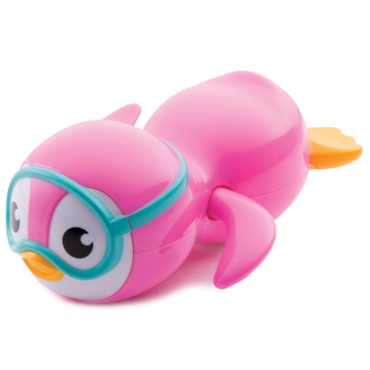 Set of #3 Munchkin Wind Up Swimming Penguin Baby  Bath Toy, Pink