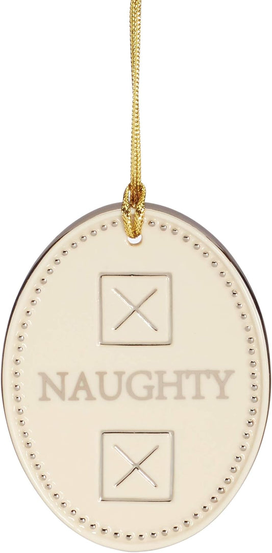 Lenox Naughty Or Nice Ornament, 0.20 LB, Ivory