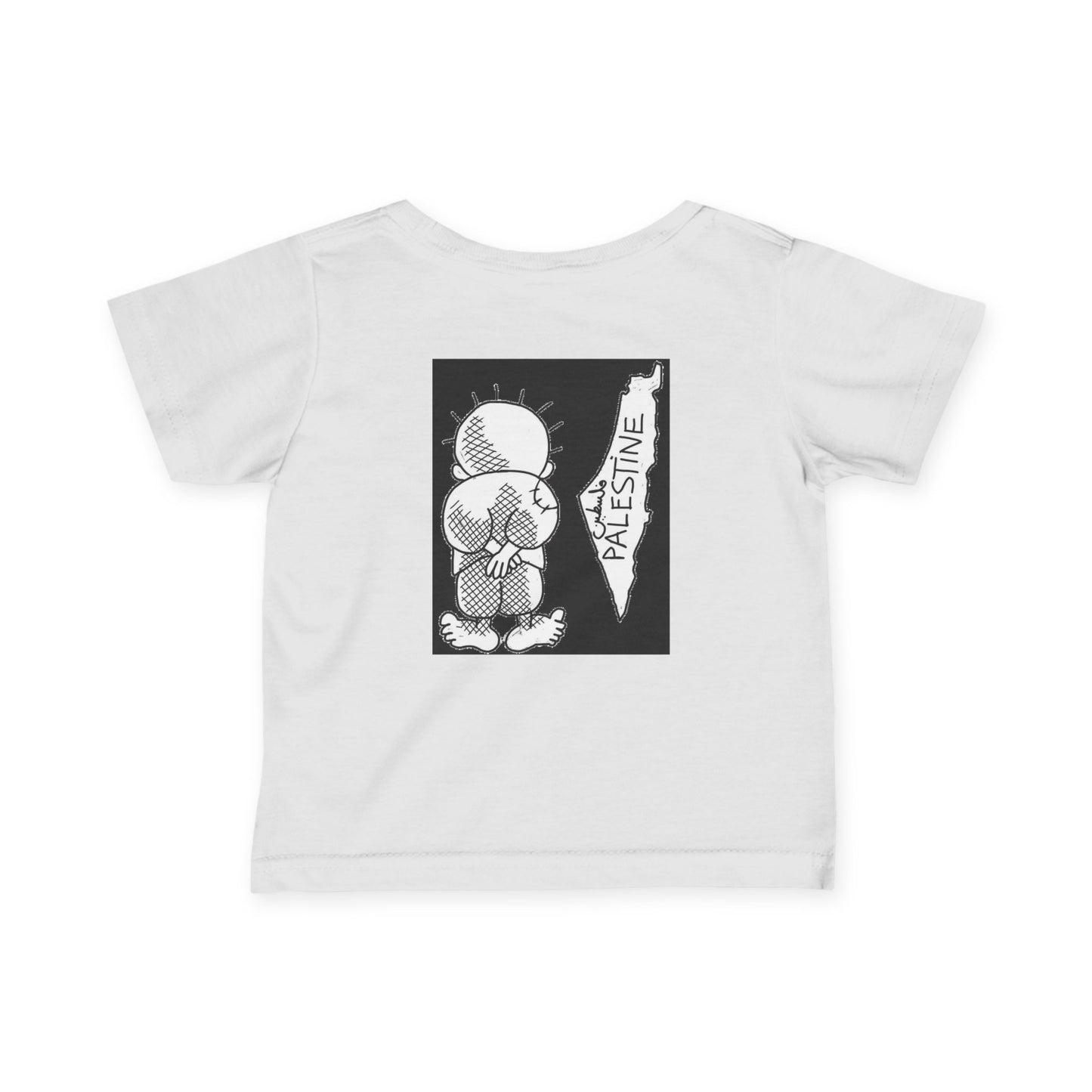 Infant Tee, Handala & Historic Palestine Map Resistance T-Shirt for Babies, Toddler Clothes, Kids Apparel, Baby Shower Gift, Palestinian