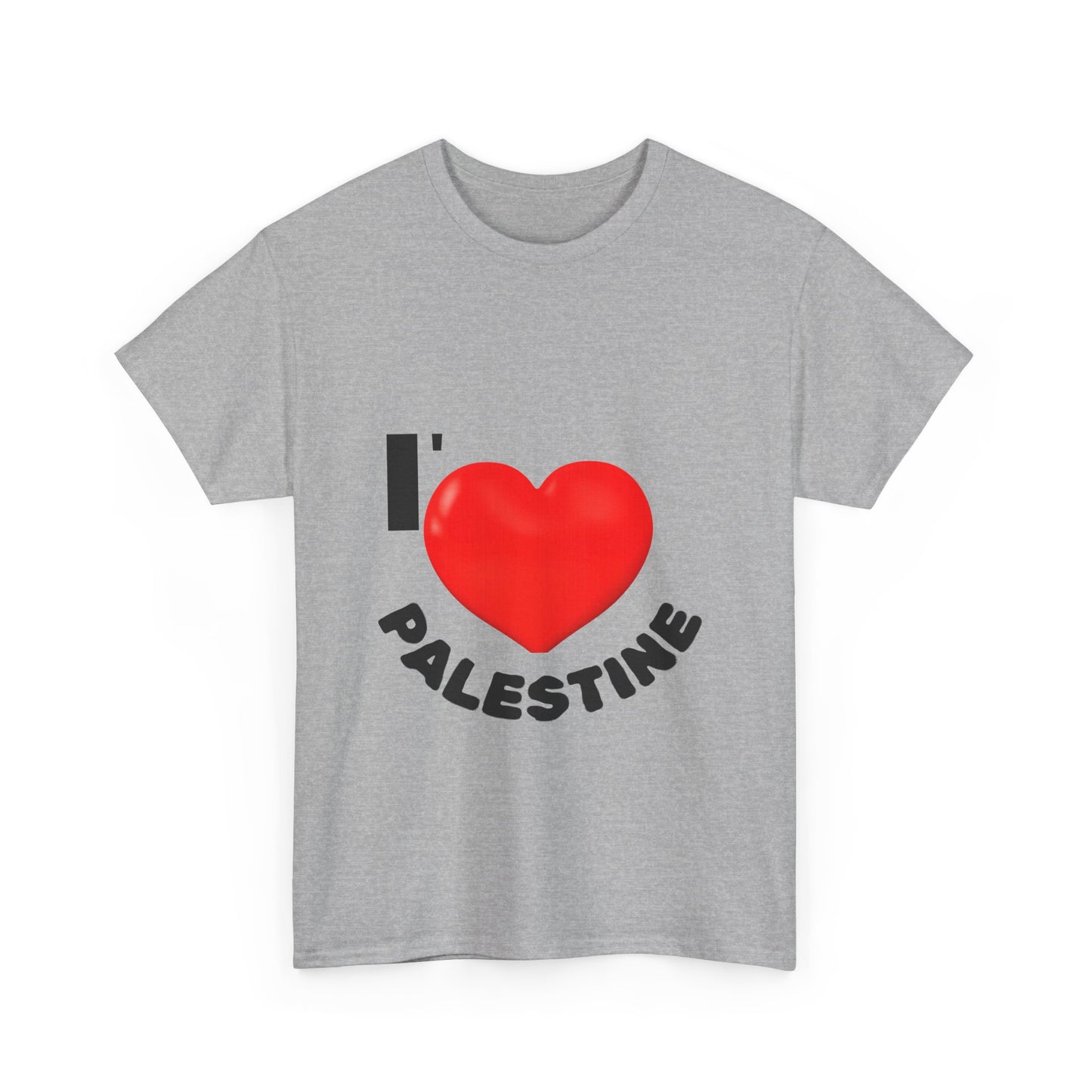 I Love Palestine Unisex Heavy Cotton Tee, Supportive Tee, Casual Wear, Gift for Activists, Cultural Pride Shirt