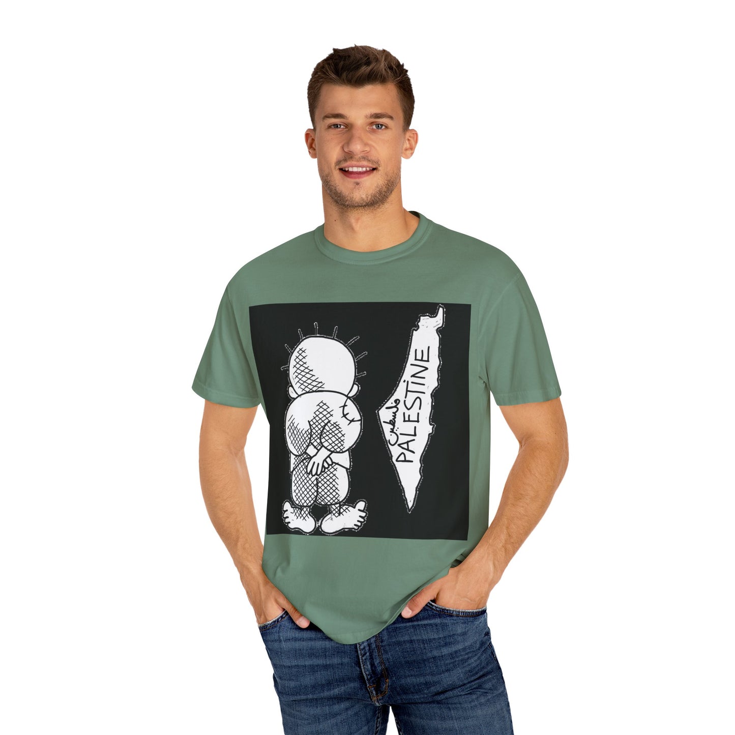 Handala - Free Palestine T-shirt, Unisex Tee Shirt, Art is Resistance Shirt, Palestinian Cartoonist Naji al-Ali, Historic Map of Palestine,