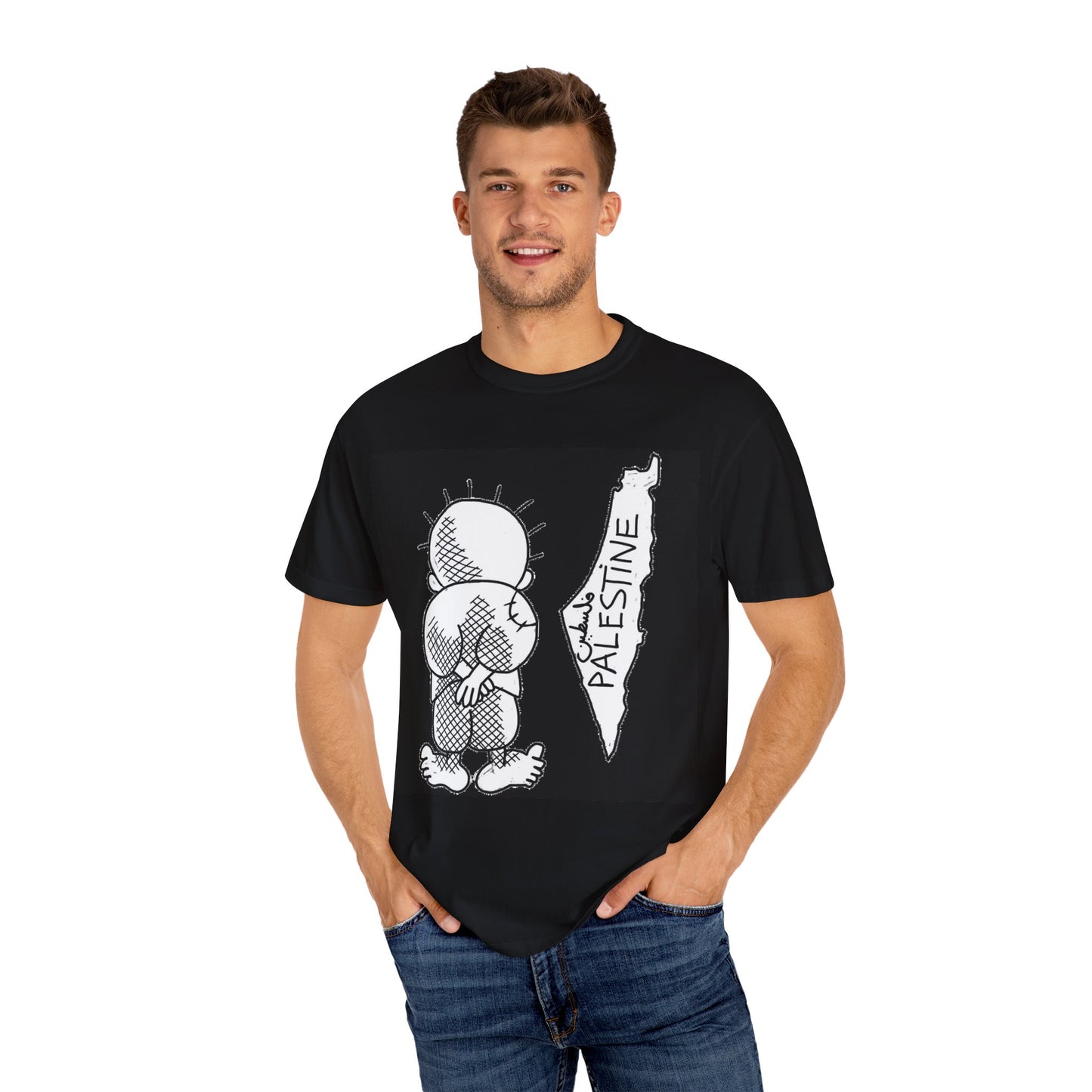 Handala - Free Palestine T-shirt, Unisex Tee Shirt, Art is Resistance Shirt, Palestinian Cartoonist Naji al-Ali, Historic Map of Palestine,
