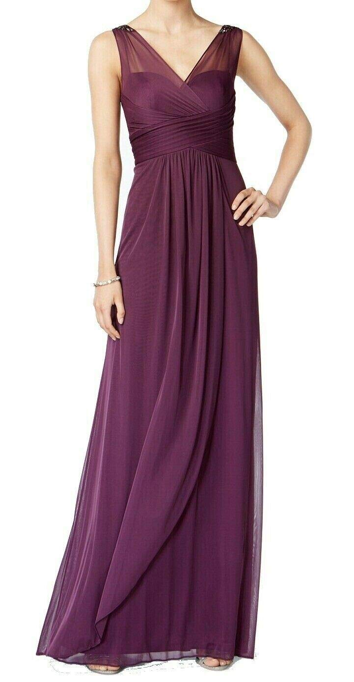 Adrianna Papell Plus Size Draped Embellished Gown Black