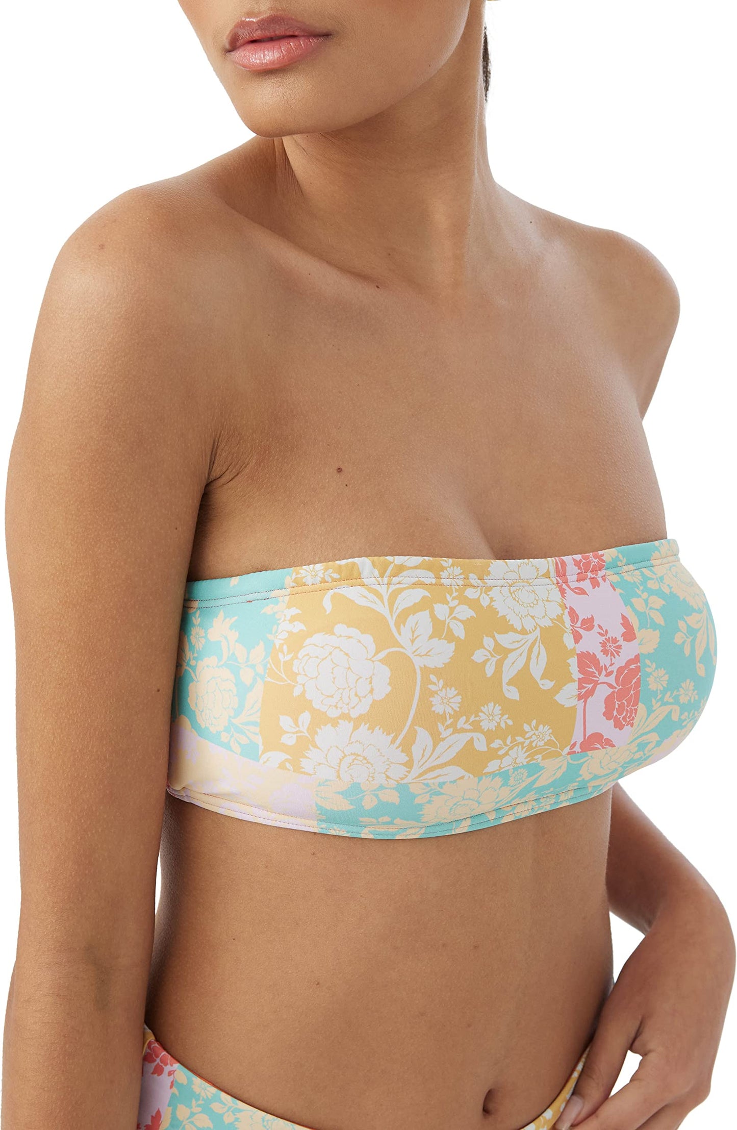 O'NEILL Womens Swim Olivia Dreamland Bandeau Bikini Top Multi Colored