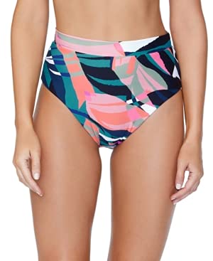 Raisins Juniors' Printed High-Waist Bikini Bottoms Women's Swimsuit - Multi L