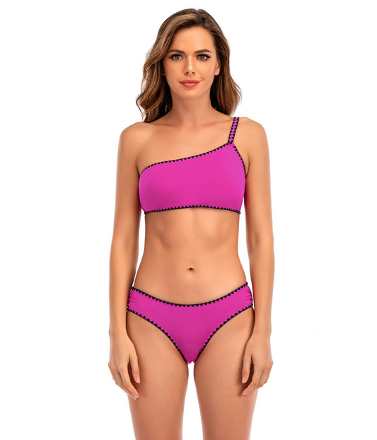 Lucky Brand womens Spring Romantic Shell Stitch Asymmetrical Bra