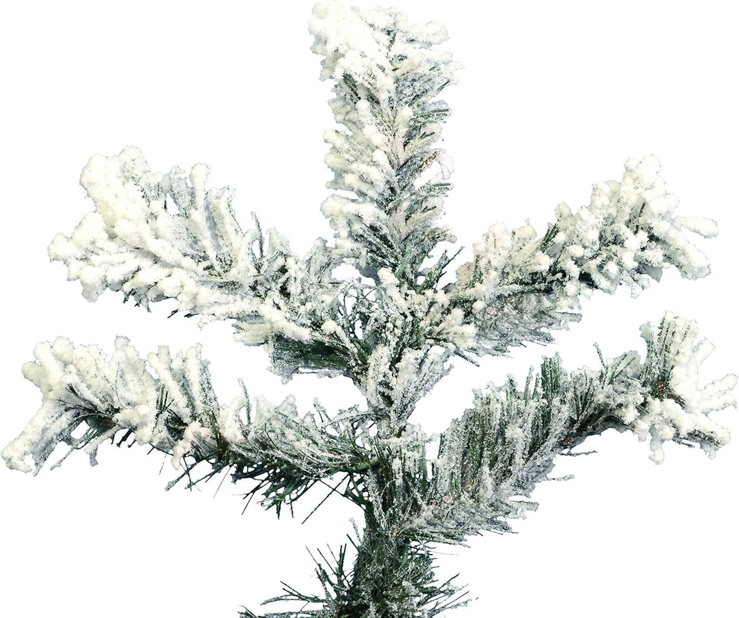 Vickerman Artificial 6.5' X 62" Indoor Flocked Alaskan Pine Christmas Tree - 1045 PVC Tips - Metal Tree Stand Included - Faux Christmas Tree