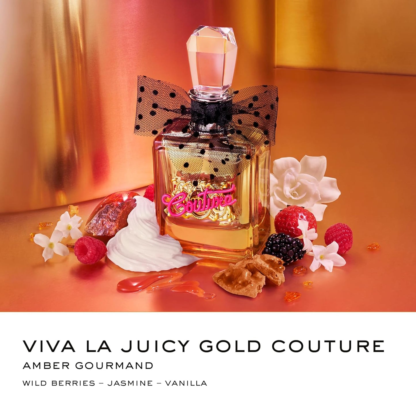 Juicy Couture Viva La Juicy Gold Eau De Parfum, Women's Perfume with Notes of Luscious Berry, Jasmine Sambac & Vanilla Cream - Fruity & Sweet, EDP