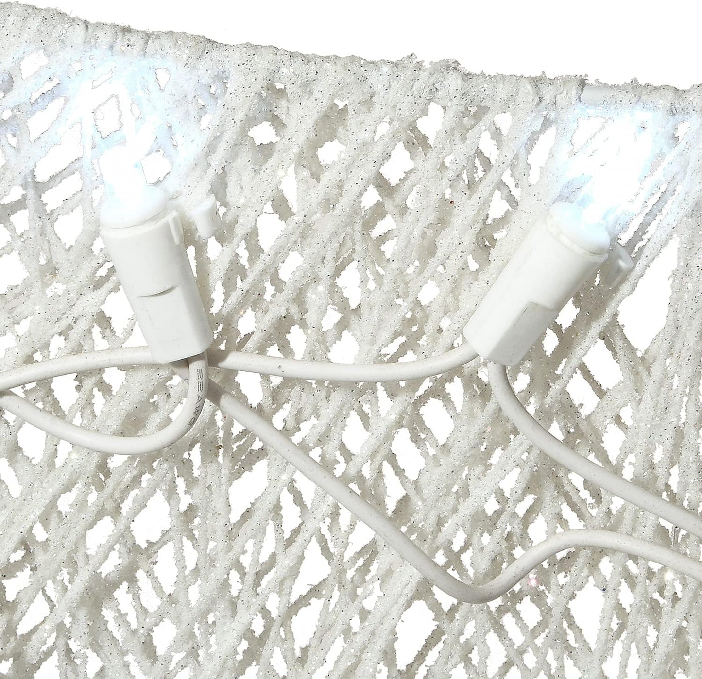 National Tree Company Prelit 48" White & Gold Sisal Reindeer and 24" Sleigh Outdoor Christmas Holiday Yard Decoration with 140 Cool White LED Lights