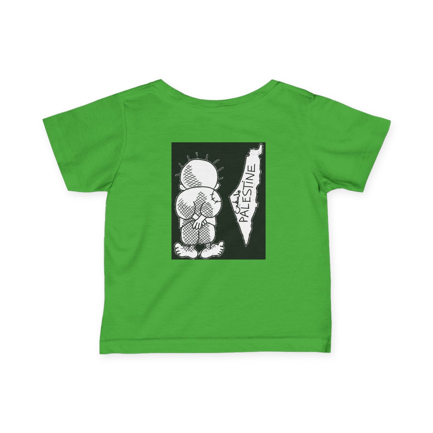 Infant Tee, Handala & Historic Palestine Map Resistance T-Shirt for Babies, Toddler Clothes, Kids Apparel, Baby Shower Gift, Palestinian